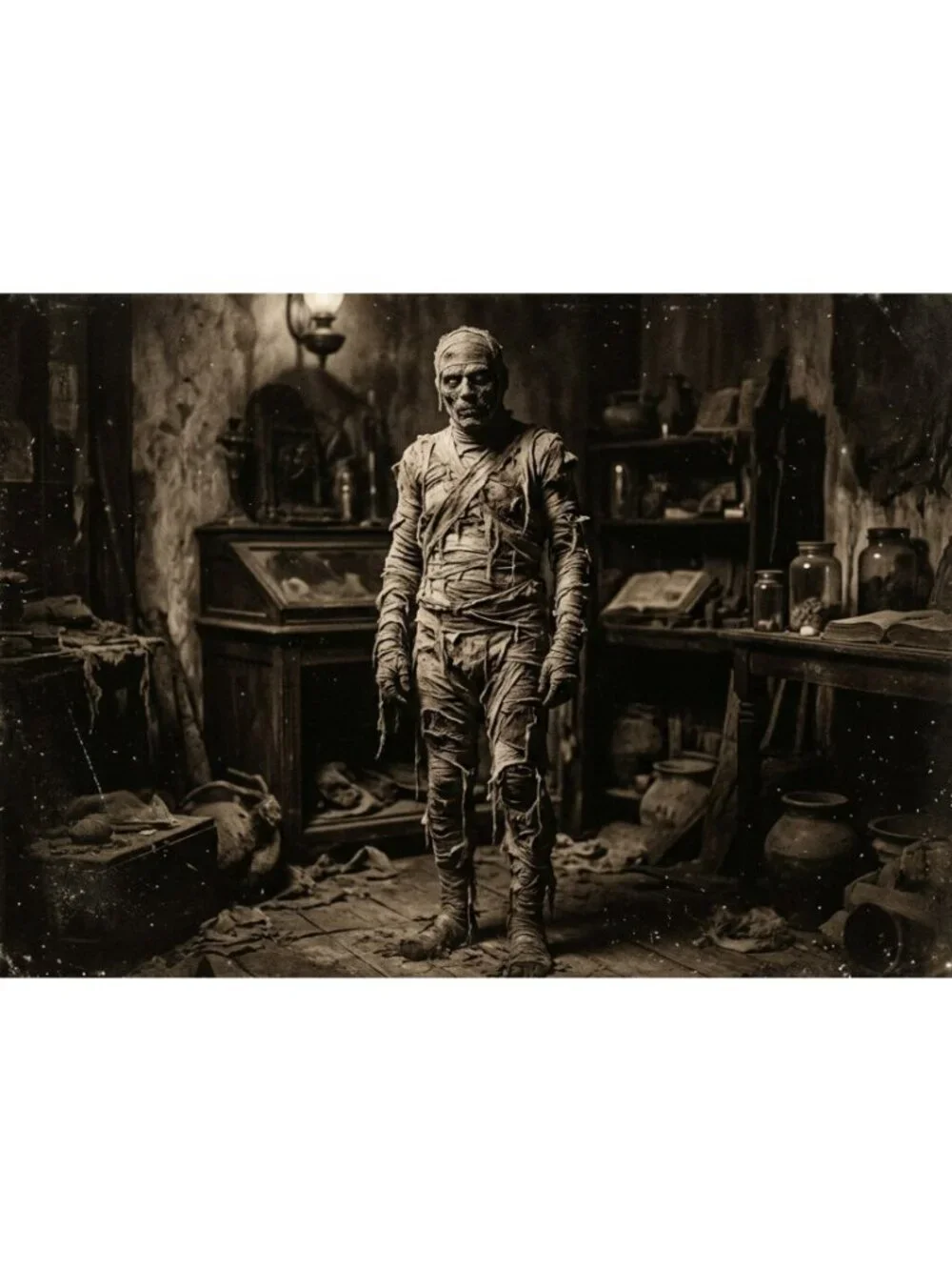Framed Wall Art Mummy Goth Scary Halloween Haunted Castle Macabre Dark Acadamia